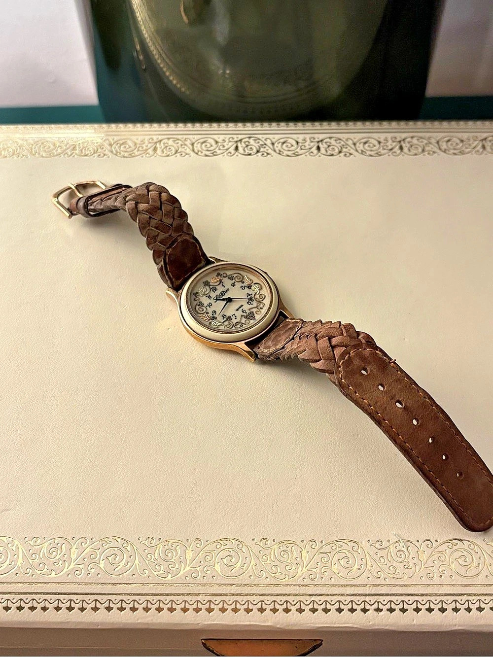 Vintage 1990s Le Beau Women's Brown Leather Watch
